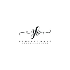 Fototapeta premium ZB initial Handwriting logo vector template