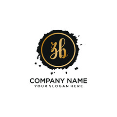 ZB initial Handwriting logo vector template