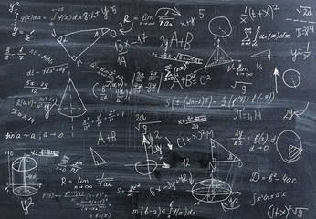 Impregnable mathematics. Crazy mathematics formulas - obrazy, fototapety, plakaty