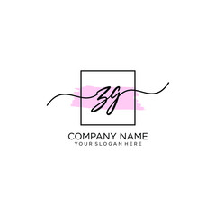 ZG initial Handwriting logo vector template