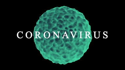 Bacteria sphere with Coronavirus inscription.