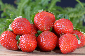 Fresh juicy and sweet strawberries close up