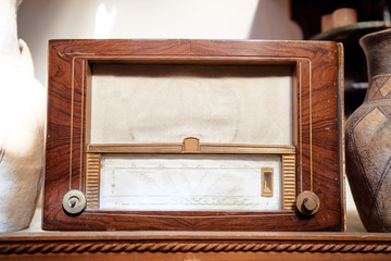Old fashioned vintage radio tuner.