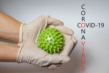 hand holding a covid-19