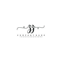 ZZ initial Handwriting logo vector template