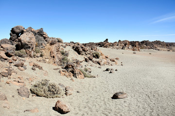 Espagne, Tenerife, Siete de Canada, &eacute;tendue d&eacute;sertique dans la Parc national du El Teide