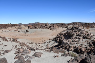 Fototapeta na wymiar Espagne, Tenerife, Siete de Canada, étendue désertique dans la Parc national du El Teide