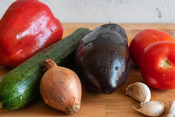 Vegetable to prepare ratatouille french recipe