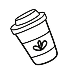 Reusable mug. A set of durable items and products for zero waste lifestyle. Simple vector illustration.