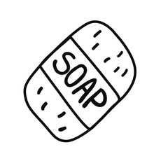 Soap. A set of durable items and products for zero waste lifestyle. Simple vector illustration.