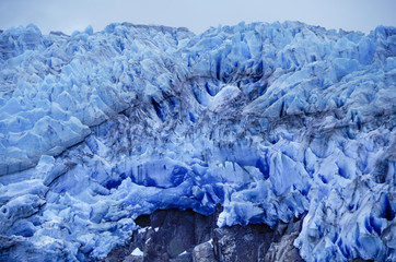 Panoramic breathtaking view of Tempanos Glacier and ice field in the region of Los Glaciares in the...