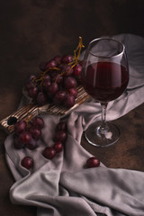 red wine and grapes