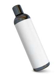 Realistic 3D Bottle Mock Up Template on White Background.3D Rendering,3D Illustration.Copy Space