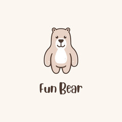 A bear logo that looks fun, is easy to blend in, friendly and simple