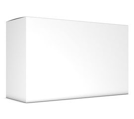 
Realistic 3D Box Mock Up Template on White Background.3D Rendering,3D Illustration.Copy Space