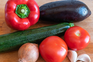 Vegetable to prepare ratatouille french recipe