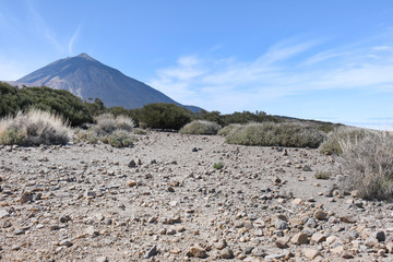 Espagne, Tenerife, la vue sur le El Teide depuis les routes TF21 et TF24