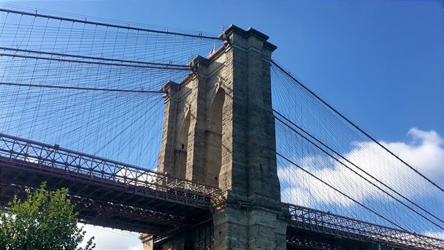 Brooklyn Bridge Clear Sky, Tilt Up.
