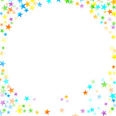 Rainbow Festive Confetti. Carnival Star Falling.