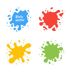 Fototapeta premium Colored blots on a white background. Vector illustration. Badges, emblem design templates.