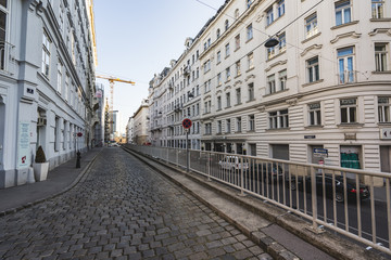 Naklejka na ściany i meble Empty streets of Vienna city center