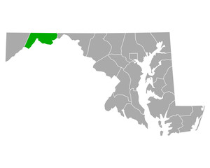 Karte von Allegany in Maryland