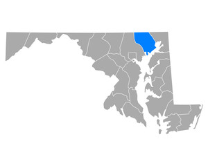 Karte von Harford in Maryland