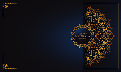 Luxury mandala background with golden arabesque pattern arabic islamic east style for Wedding card, book cover.

