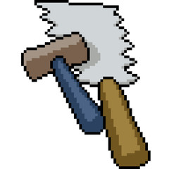 vector pixel art isolated carpenter tool