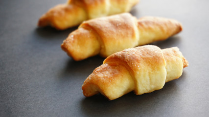 Sweet delicious homemade bagel croissant