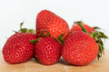 Strawberries on a wooden table