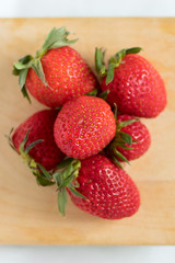 Strawberries on a wooden table
