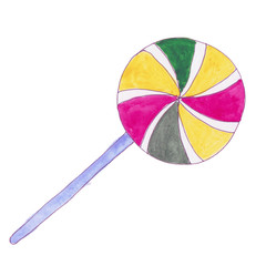colorful lollipop isolated on white