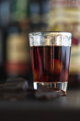 Ginjinha liquor, typical Portuguese made with sour cherries