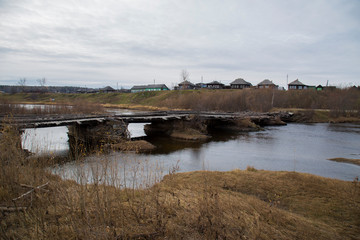old bridge over the river