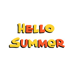 Hello summer hand drawn templates for summer time logos. Isolated Typographic Label Design. Summer vacation lettering for invitations, greeting cards, prints and posters.