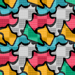 colorabstract ethnic seamless pattern in graffiti style with elements of urban modern style bright quality illustration for your design