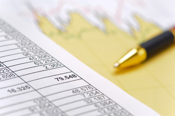 financial chart of stock and exchange market