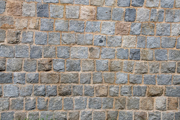 Stone brick wall closed up