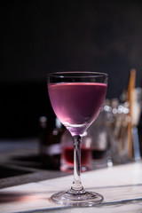 wine glass on bar counter