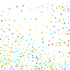 Rainbow Festive Confetti. Carnival Star Falling.