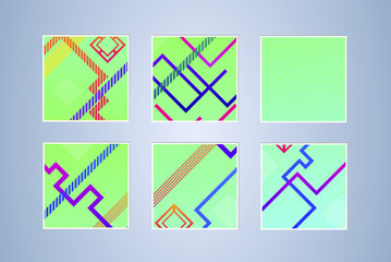 Set of color geometric background. Vector illustration template. Background for banner, flyer, business card, poster