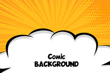Comic book cartoon cloud speech bubble for text