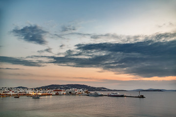 Mykonos Town at sunset