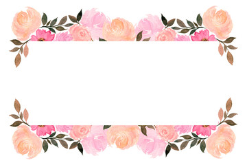 watercolor vintage floral background with copy space for text, mother day background or card, vintage elegant floral border design for card, invitation or wedding, botanical frame decoration