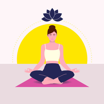 Woman In The Lotus Position Yoga