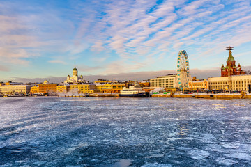 Helsinki cityscape in winter, Finland