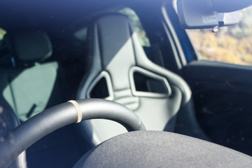 Interior of a sports car