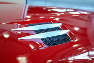 Modern sports car hood vent