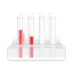 Laboratory medical equipment for analysis, health diagnostic. Realistic test-tubes with plasma. Vector EPS 10